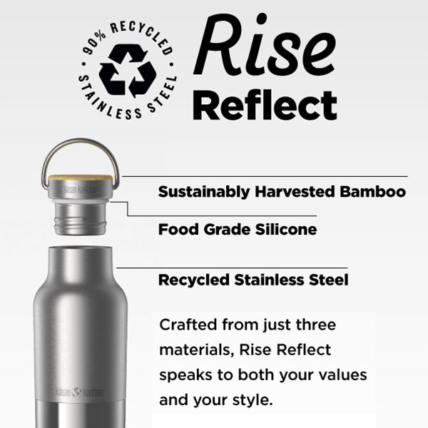 12oz (355ml) Rise Insulated Reflect with Bamboo Cap Brushed Stainless