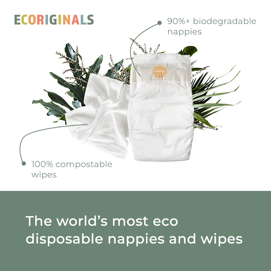 Ecoriginals Eco Bundle 3 X 24 Pack Crawler Nappies 7-12kg + 3 X 70 Pack Plant Based Baby Wipes