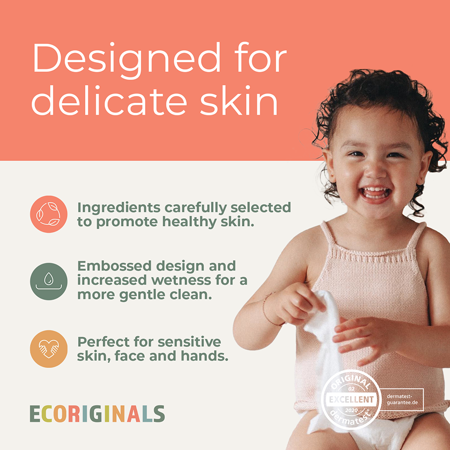 Ecoriginals Eco Bundle 3 X 28 Pack Newborn Plus Nappies 3.5-6kg + 3 X 70 Pack Plant Based Baby Wipes
