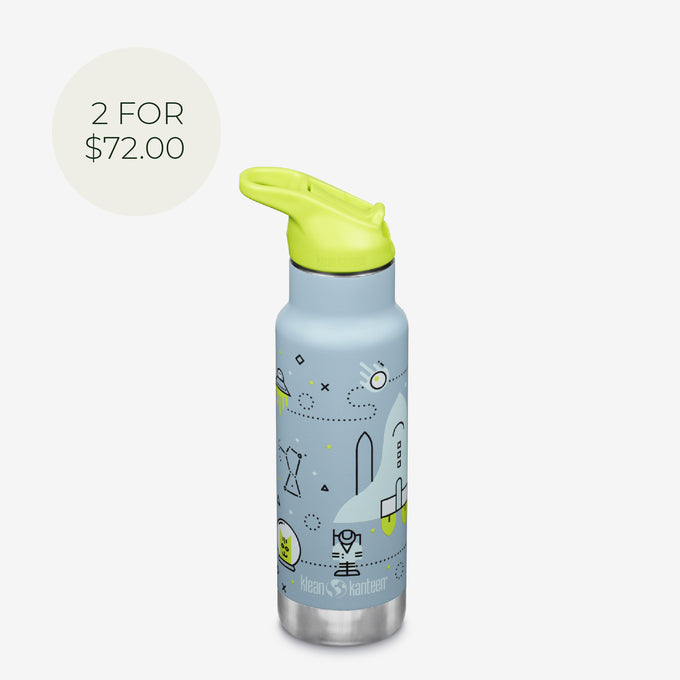 12 oz (355ml) Classic Kid's Insulated Water Bottle with Flip Seal Sport Cap Launch Plan