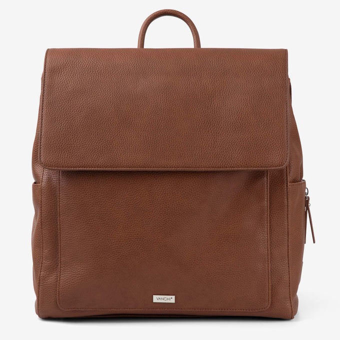 VANCHI Emmy Backpack (Vegan) Pebbled TaN