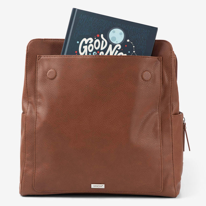 VANCHI Emmy Backpack (Vegan) Pebbled TaN