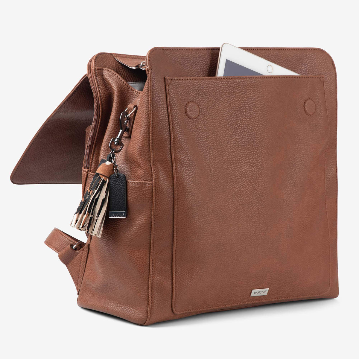 VANCHI Emmy Backpack (Vegan) Pebbled TaN