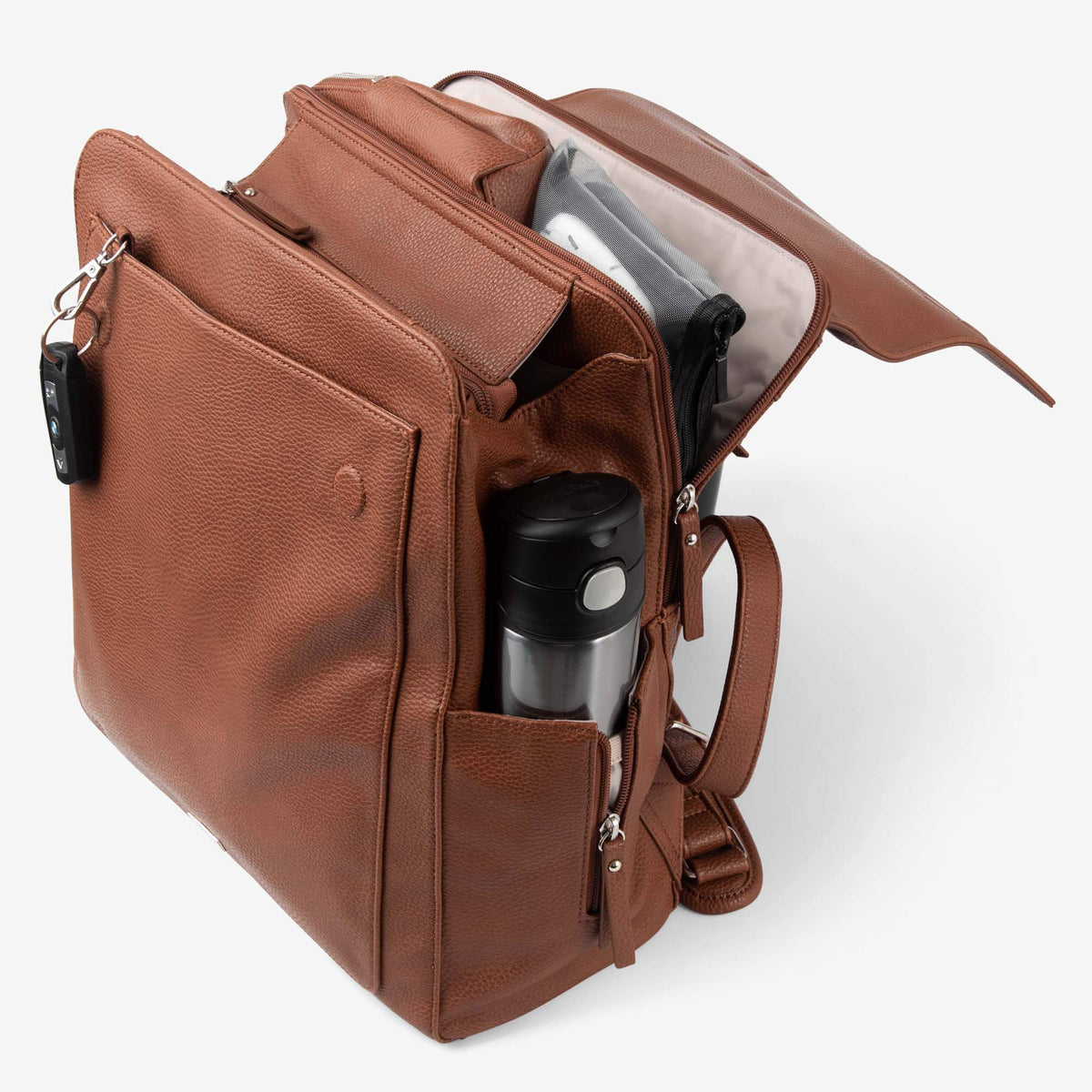 VANCHI Emmy Backpack (Vegan) Pebbled TaN