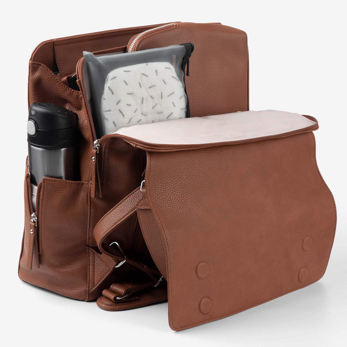 VANCHI Emmy Backpack (Vegan) Pebbled TaN