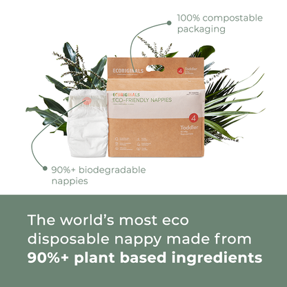 Ecoriginals Eco Nappies Toddler 10-15kg Plant Based 6 X 20 Pack (120) Bulk Bundle