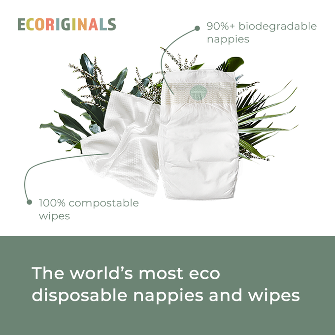 Ecoriginals Eco Bundle 3 X 16 Pack Walker Nappy Pants 12-18kg + 3 X 70 Pack Plant Based Baby Wipes