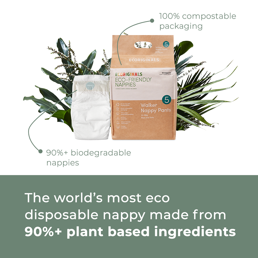 Ecoriginals Eco Walker Nappy Pants 12-18kg Plant Based 6 X 16 Pack (96) Bulk Bundle