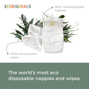 Ecoriginals Eco Bundle 3 X 28 Pack Infant Nappies 4-7kg + 3 X 70 Pack Plant Based Baby Wipes