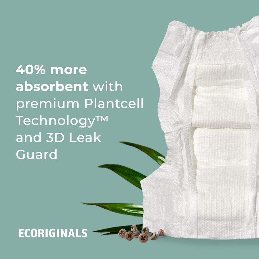 Ecoriginals Eco Nappies Newborn 0-4.5kg Plant Based 6 X 30 Pack (180) Bulk Bundle