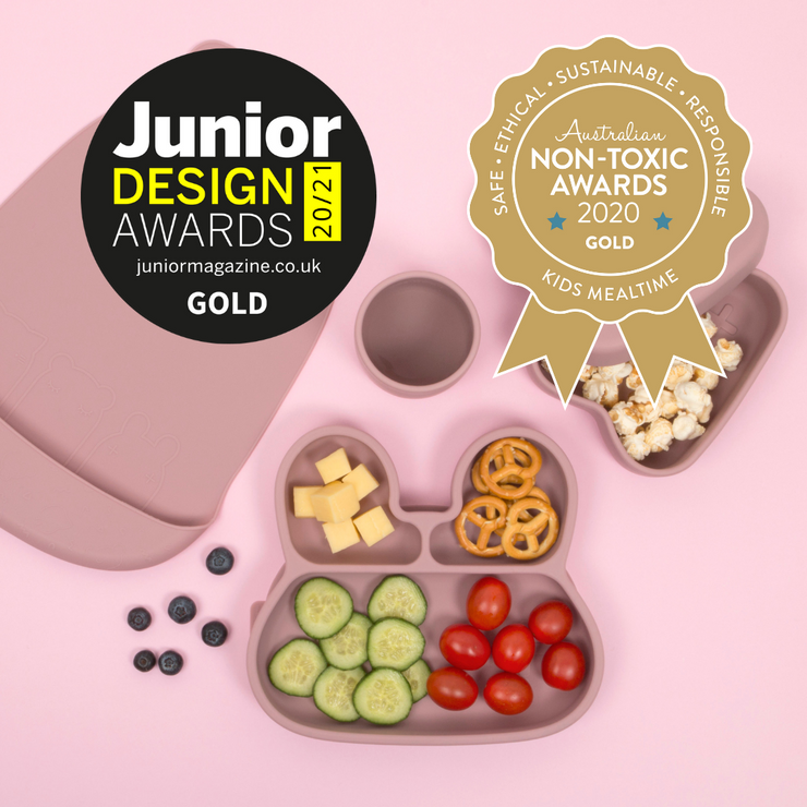 Bunny Stickie® Plate - Dusty Rose by We Might Be Tiny