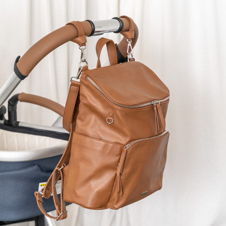VANCHI Frankie Everyday Backpack (Vegan) Pebbled Tan