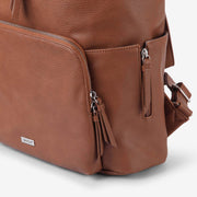 VANCHI Frankie Everyday Backpack (Vegan) Pebbled Tan