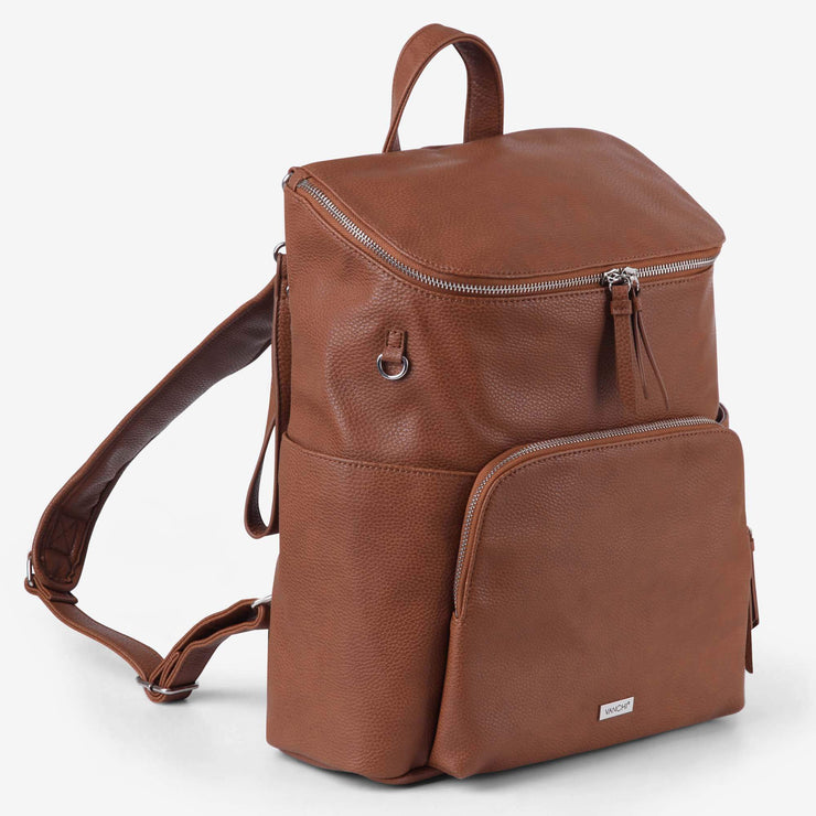 VANCHI Frankie Everyday Backpack (Vegan) Pebbled Tan