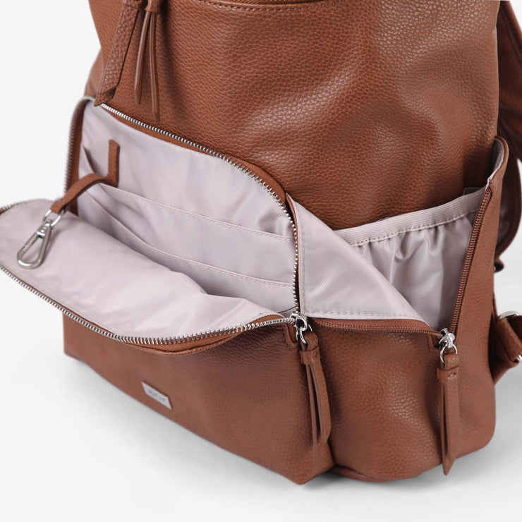 VANCHI Frankie Everyday Backpack (Vegan) Pebbled Tan