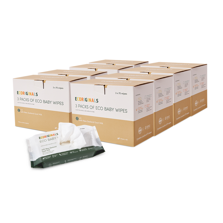 Ecoriginals 24 X 70 Pack Goat Milk Baby Eco Wipes, Plant Based + Biodegradable "