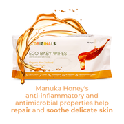 Ecoriginals 3 X 70 Pack Organic Manuka Honey Baby Eco Wipes, Plant Based + Biodegradable