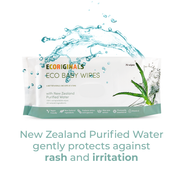 Ecoriginals 3 X 70 Pack Purified New Zealand Water Baby Eco Wipes, Plant Based + Biodegradable