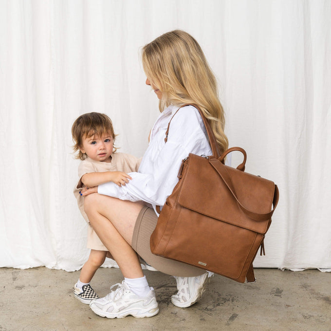 VANCHI Emmy Backpack (Vegan) Pebbled TaN