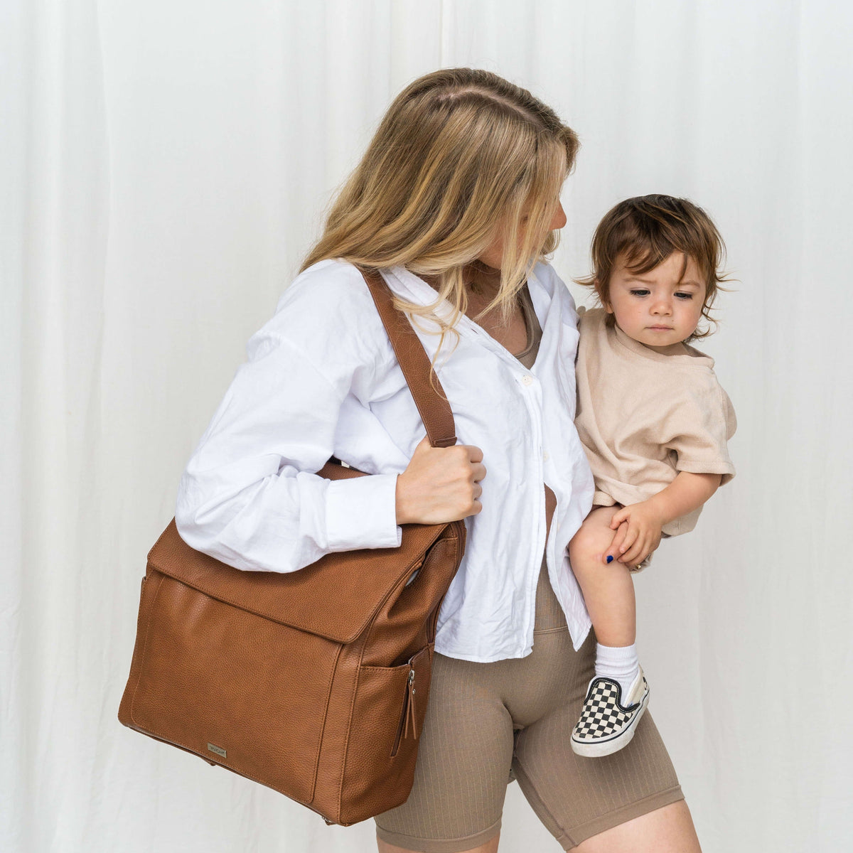 VANCHI Emmy Backpack (Vegan) Pebbled TaN