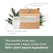 Ecoriginals Eco Nappies Infant 4-7kg Plant Based 6 X 28 Pack (168) + 1 X Travel Bamboo Change Mat