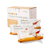 Ecoriginals 3 X 70 Pack Organic Manuka Honey Baby Eco Wipes,  Plant Based + Biodegradable