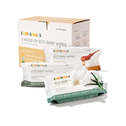 Ecoriginals 3 X 70 Pack Biodegradable Baby Eco Wipes, Manuka Honey, Goat Milk, NZ Purified Water